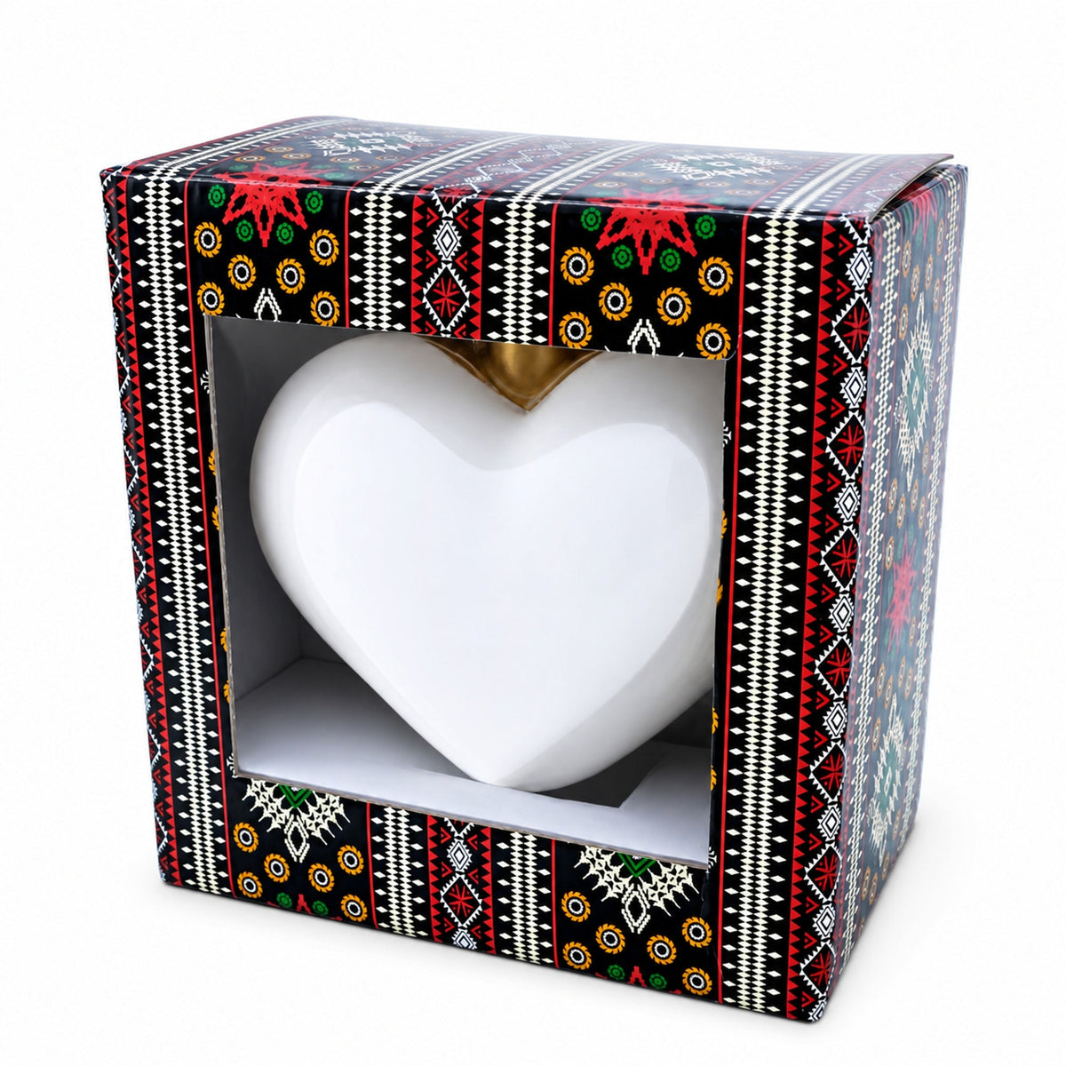 Winter Pearl Vine Jeweled Glass Heart Ornament