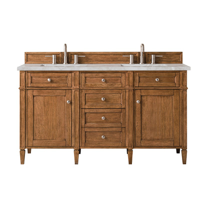James Martin Brittany 60" Double Bathroom Vanity, Saddle Brown