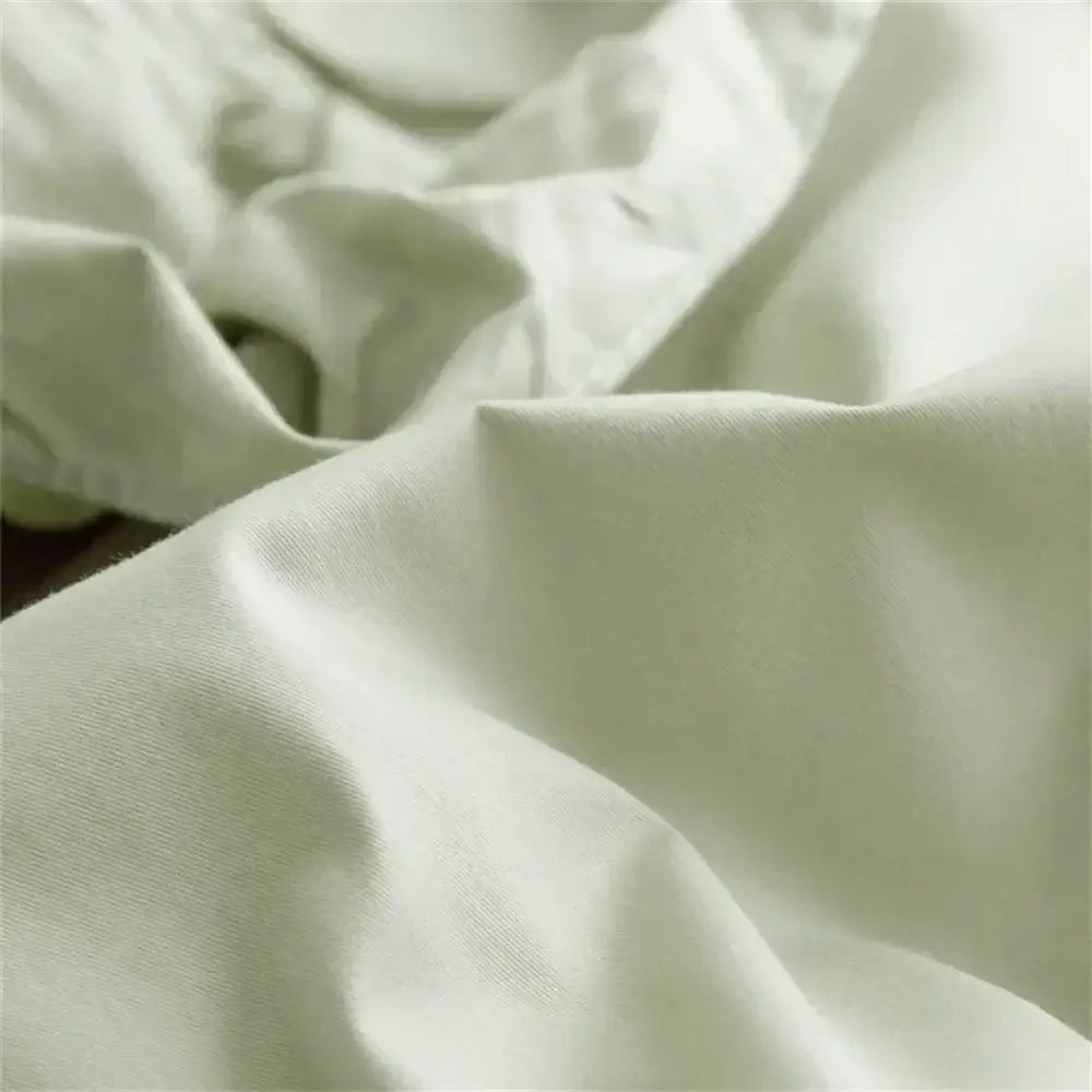 Ruffled light green egyptian cotton bedding set bedroom