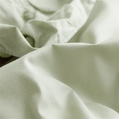 Ruffled light green egyptian cotton bedding set bedroom