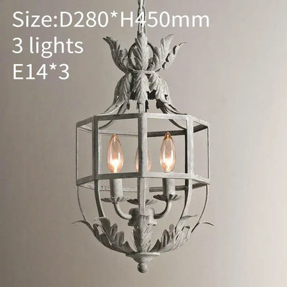 Russian pineapple grey & gold metal cage chandelier kitchen light