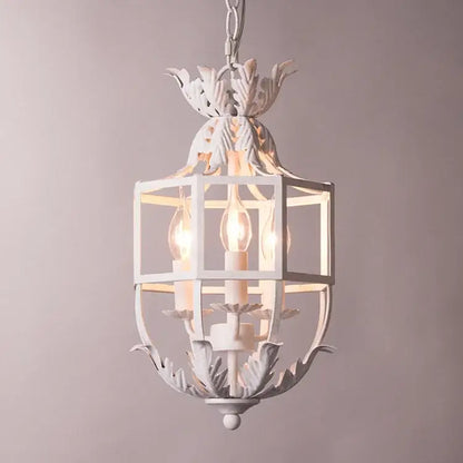 Russian pineapple grey & gold metal cage chandelier kitchen light