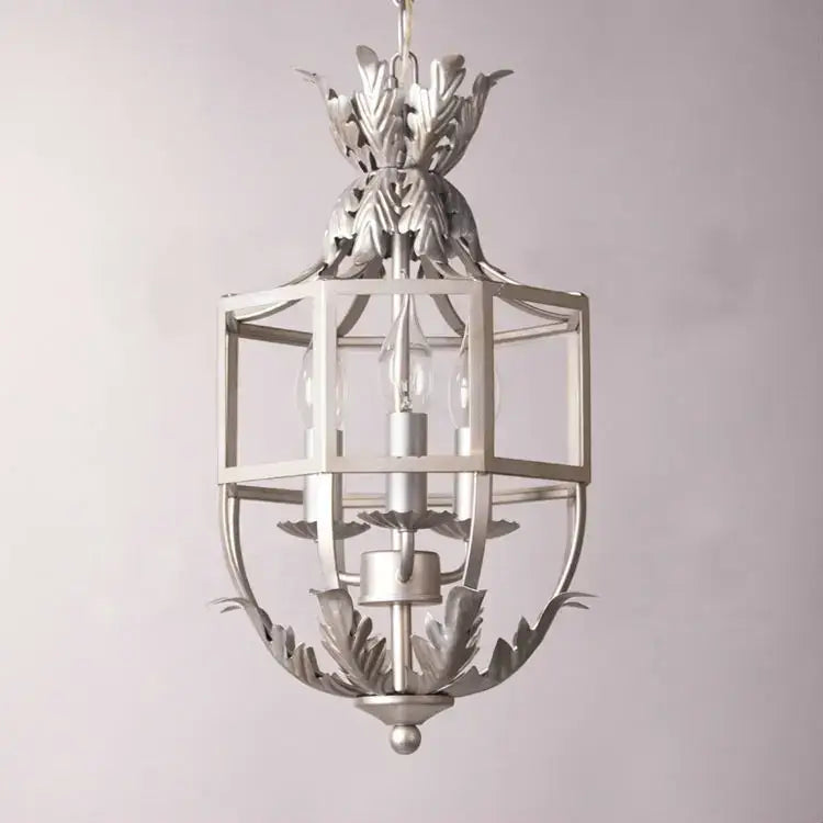 Russian pineapple grey & gold metal cage chandelier kitchen light