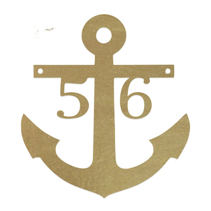 [COL] Anchor Address Plaque - Coastal House Numbers Plaque Beach Nautical Decor