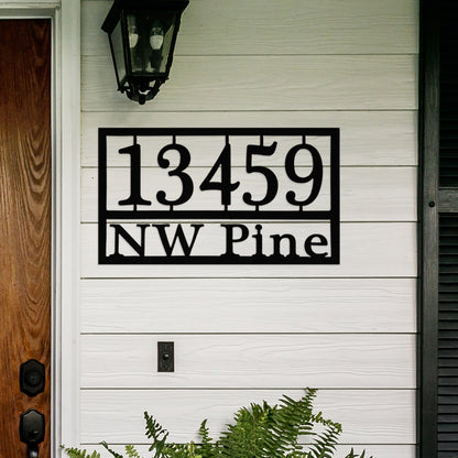 [COL] Home Address Plaque - 3 Sizes - Personalized Metal Street Name and House Numbers Sign