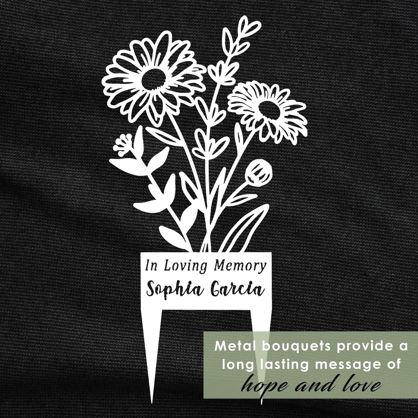 [COL] Flower Bouquet Stake - Metal Cutout Memorial Stake for Loved Ones