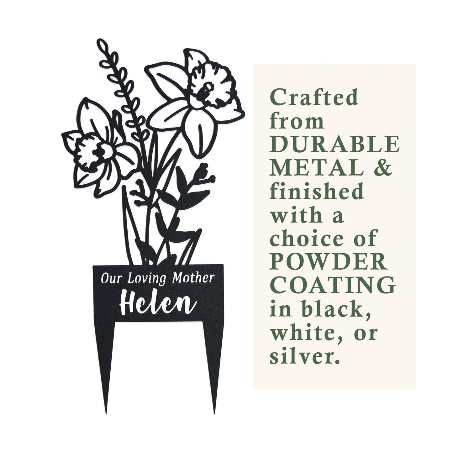 [COL] Flower Bouquet Stake - Metal Cutout Memorial Stake for Loved Ones