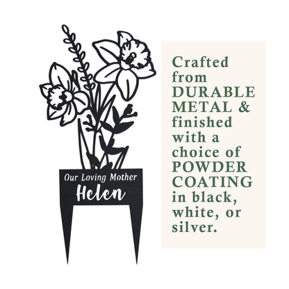 [COL] Flower Bouquet Stake - Metal Cutout Memorial Stake for Loved Ones