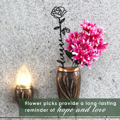 [COL] Flower Pick- Set of 3 Metal Flowers