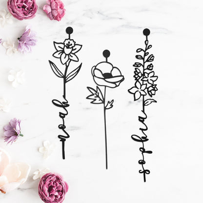 [COL] Our Family Garden - Personalized Birth Month Flowers Family Name Sign Mother's Day Gift