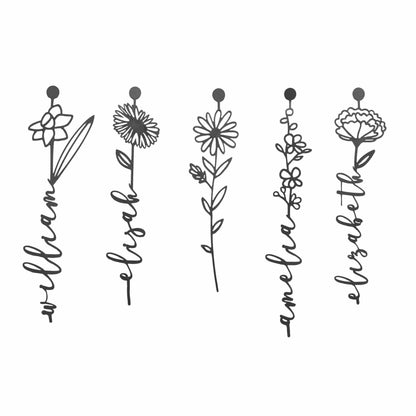 [COL] Our Family Garden - Personalized Birth Month Flowers Family Name Sign Mother's Day Gift