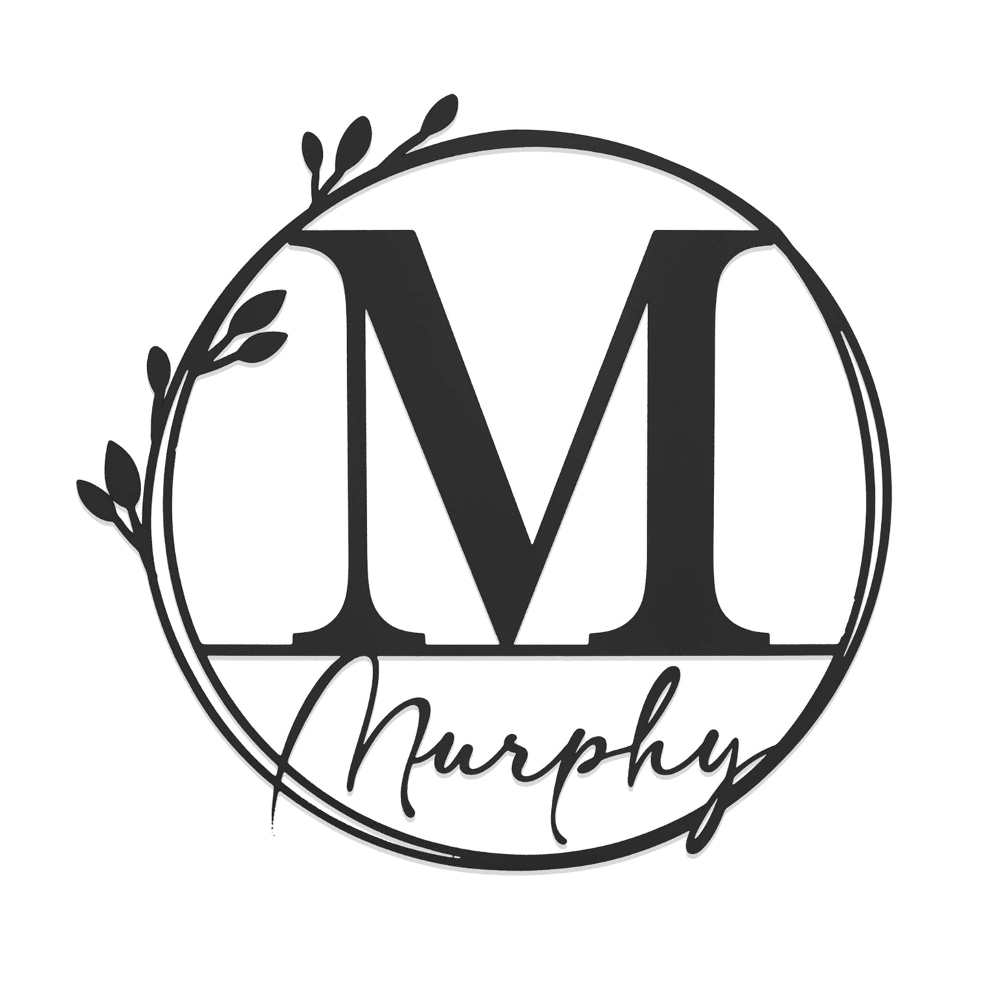 [COL] Floral Leaves - Outdoor Monogram Wreaths for Front Door - Monogram Wall Decor Metal Initial Signs