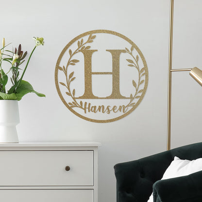 [COL] Vine Outdoor Monogram Wreaths for Front Door - Monogram Wall Decor Metal Initial Signs