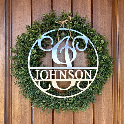 [COL] Circle Monogram With Name - Monogram Last Name Signs for Home