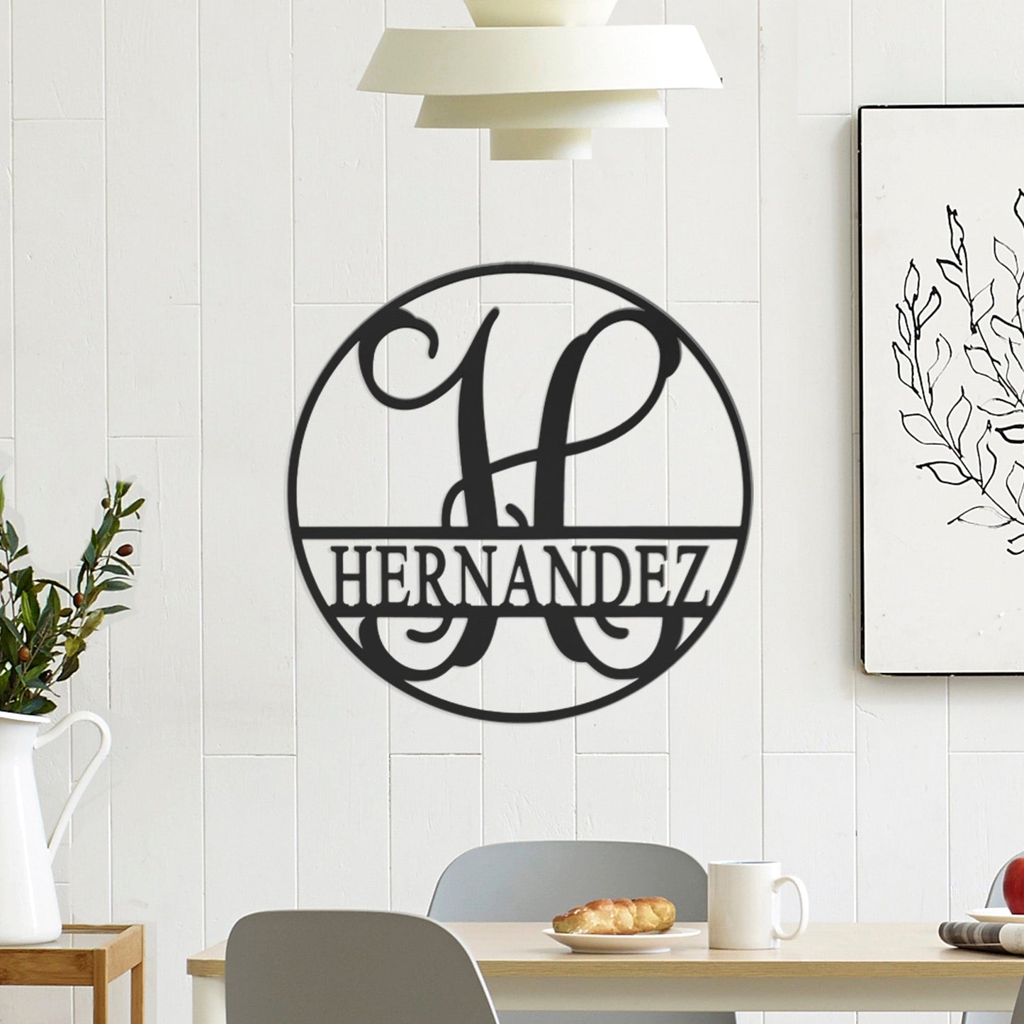 [COL] Circle Monogram With Name - Monogram Last Name Signs for Home