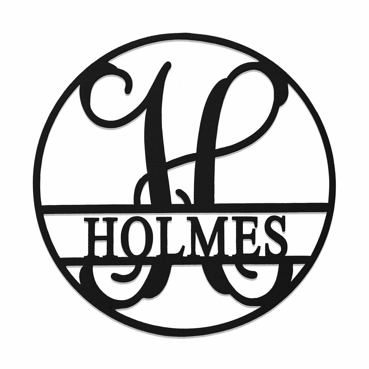 [COL] Circle Monogram With Name - Monogram Last Name Signs for Home