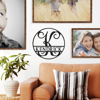 [COL] Circle Monogram With Name - Monogram Last Name Signs for Home