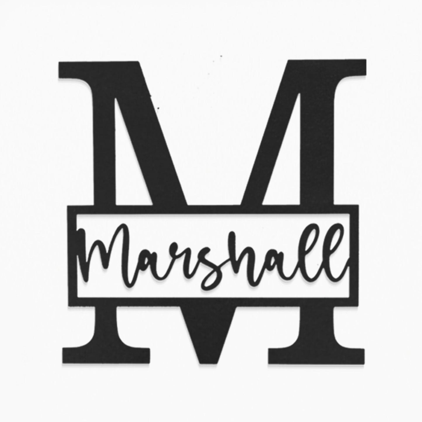 [COL] Script Letter Monogram - 2 Sizes - Personalized Metal Family Monogram Last Name Sign