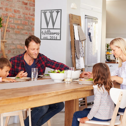 [COL] Weston Name and Date Monogram - 2 Sizes - Custom Metal Rectangle Monogram with Name and Date Sign