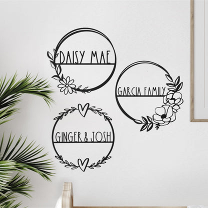 [COL] Flower Shop Collection - Personalized Family Custom Name Wall Sign for Wreath