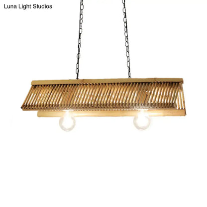 Rustic bamboo roof pendant light with e26 e27 base for restaurant