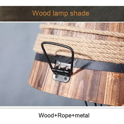 Rustic barrel industrial chandelier dining room wood pendant light