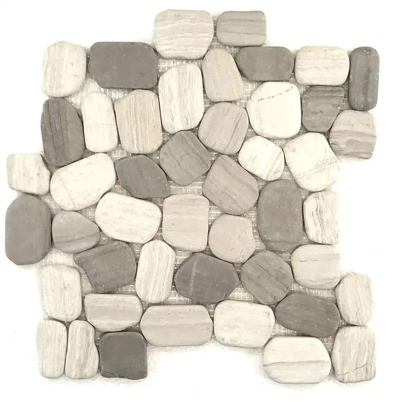 Rustic Birch Natural Pebble Mosaics 12x12