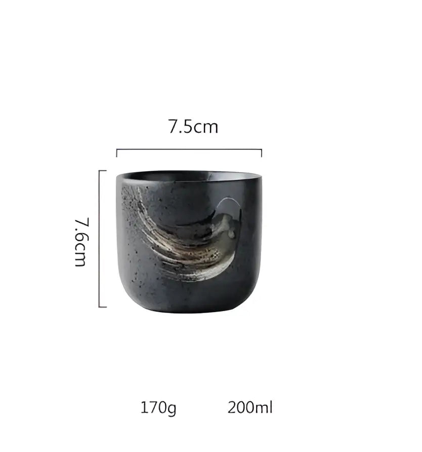 Rustic black ceramic sushi plate and bowl set dining room gold accent