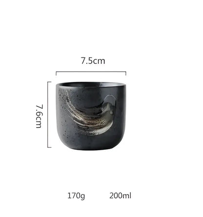 Rustic black ceramic sushi plate and bowl set dining room gold accent