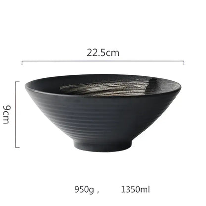 Rustic black ceramic sushi plate and bowl set dining room gold accent