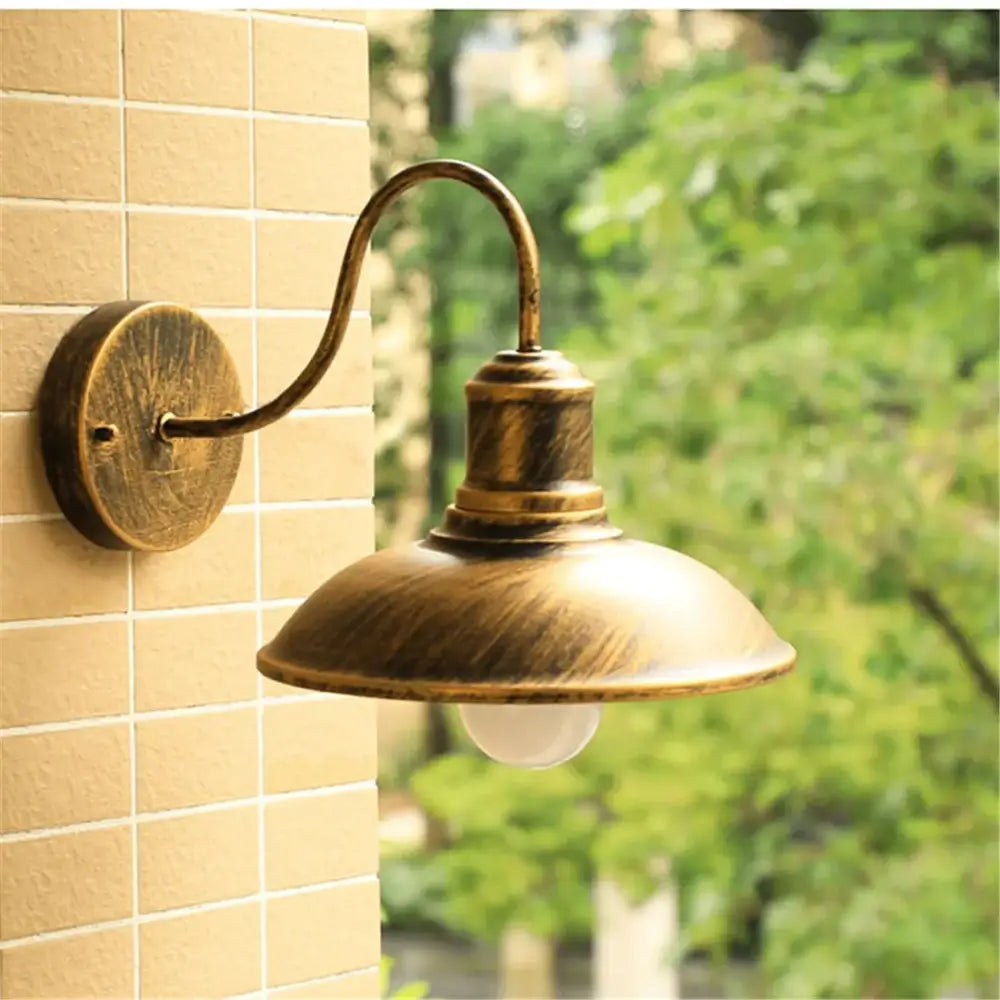 Rustic black gooseneck light fixture outdoor garage wall sconce