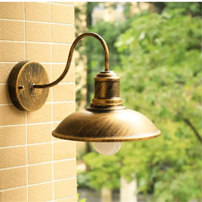 Rustic black gooseneck light fixture outdoor garage wall sconce