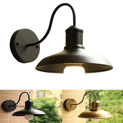 Rustic black gooseneck light fixture outdoor garage wall sconce