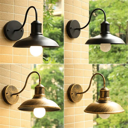 Rustic black gooseneck light fixture outdoor garage wall sconce
