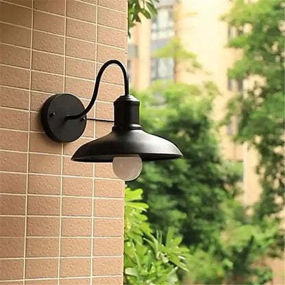 Rustic black gooseneck light fixture outdoor garage wall sconce