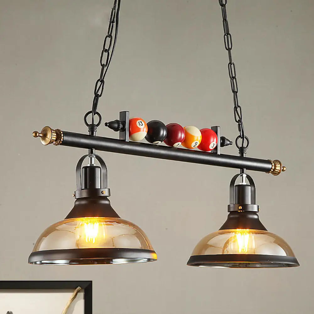 DecorBites™ Rustic Black Island Pendant Light Kit: Clear Glass Dome, 2/3-Light, with Multi-Color Balls