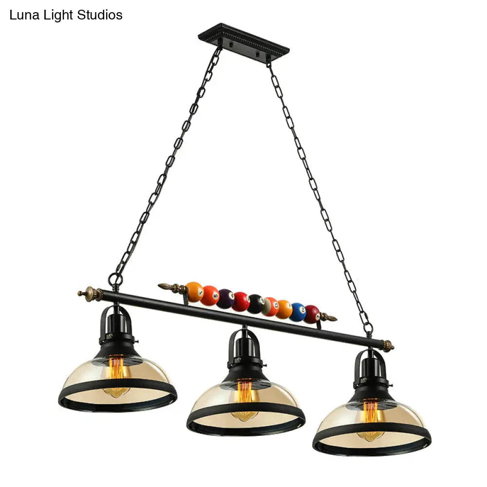 DecorBites™ Rustic Black Island Pendant Light Kit: Clear Glass Dome, 2/3-Light, with Multi-Color Balls