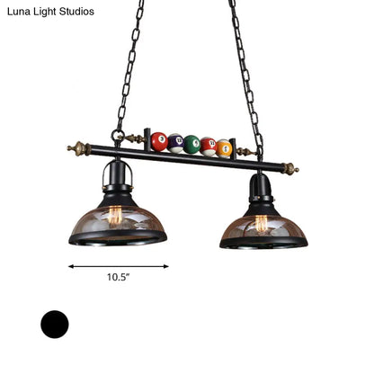 DecorBites™ Rustic Black Island Pendant Light Kit: Clear Glass Dome, 2/3-Light, with Multi-Color Balls