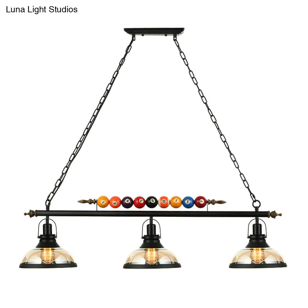 DecorBites™ Rustic Black Island Pendant Light Kit: Clear Glass Dome, 2/3-Light, with Multi-Color Balls