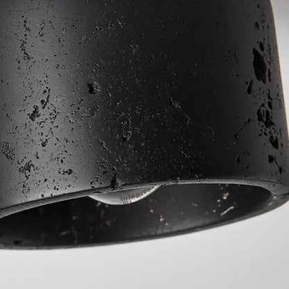 Rustic black travertine ceiling light for entrance hallway