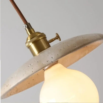 Rustic brass and ceramic glass ball led pendant light dining room