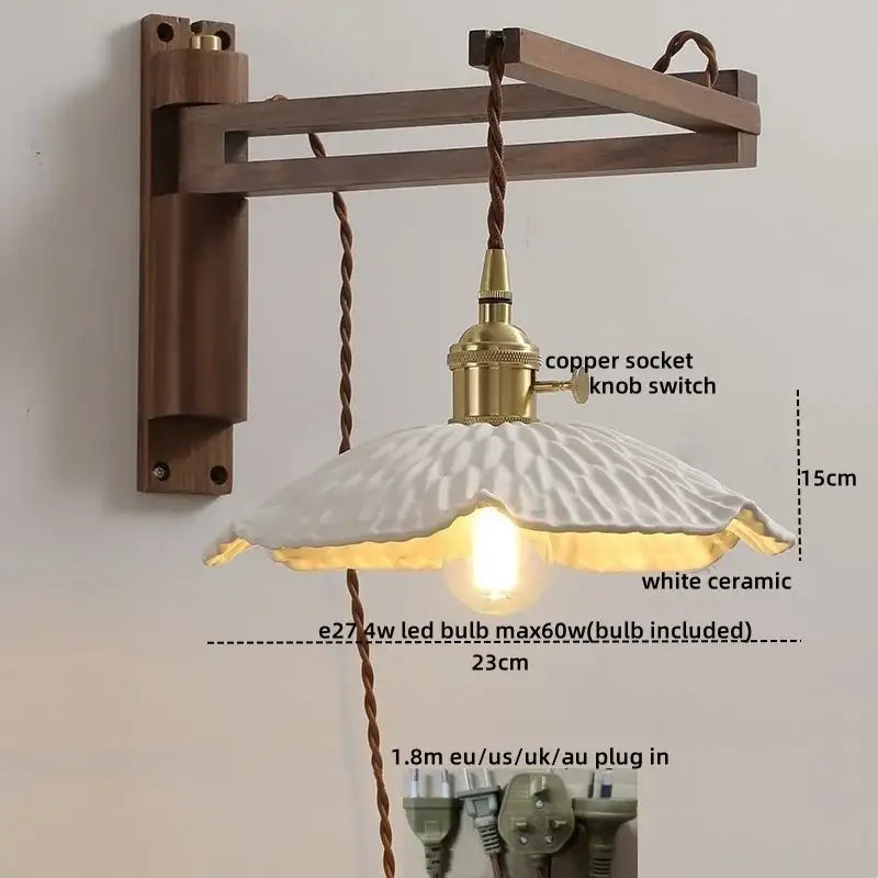 Rustic brass and clear glass wall sconce stair light fixture