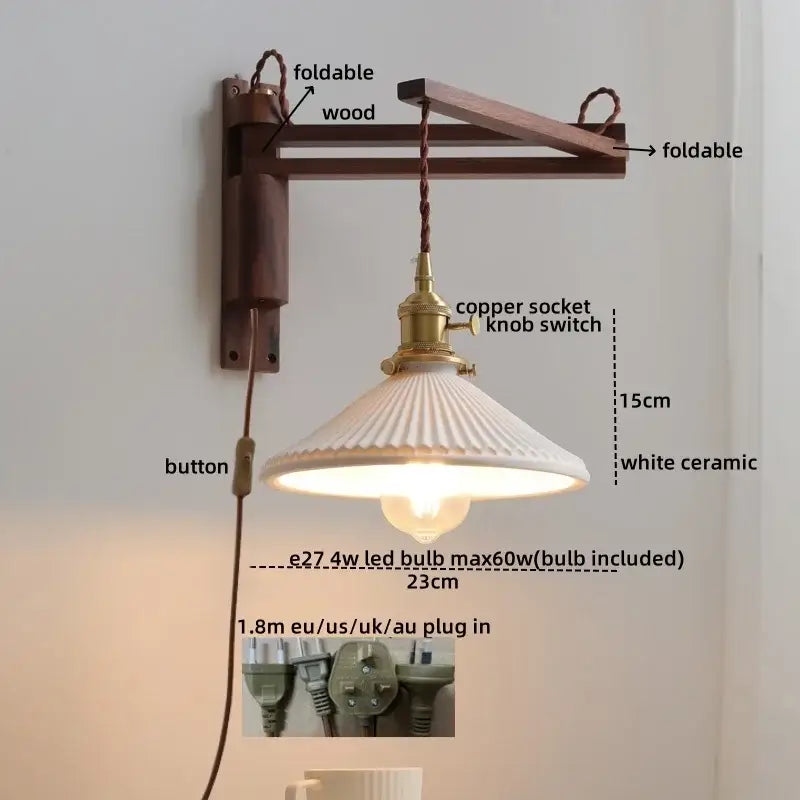 Rustic brass and clear glass wall sconce stair light fixture
