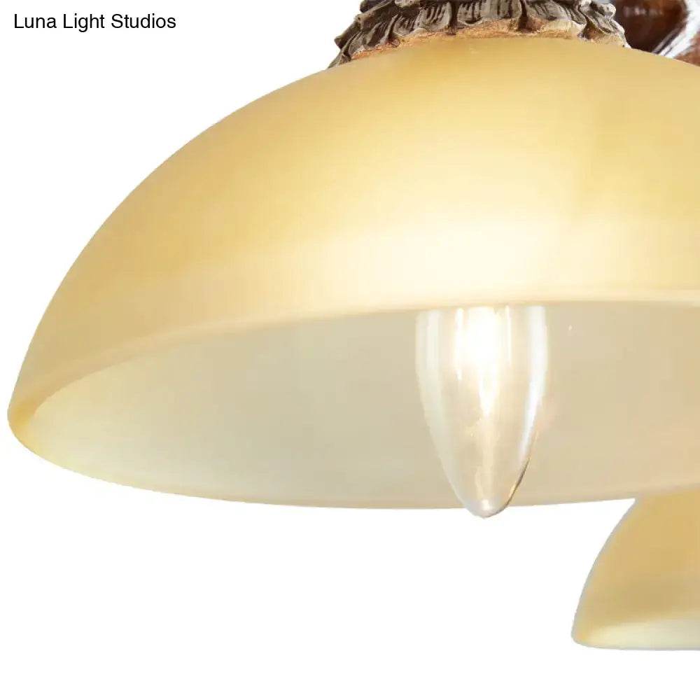 Rustic bronze antler island lamp – dining room traditional suspension