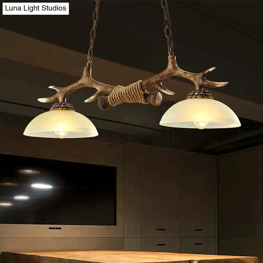 Rustic bronze antler island lamp – dining room traditional suspension