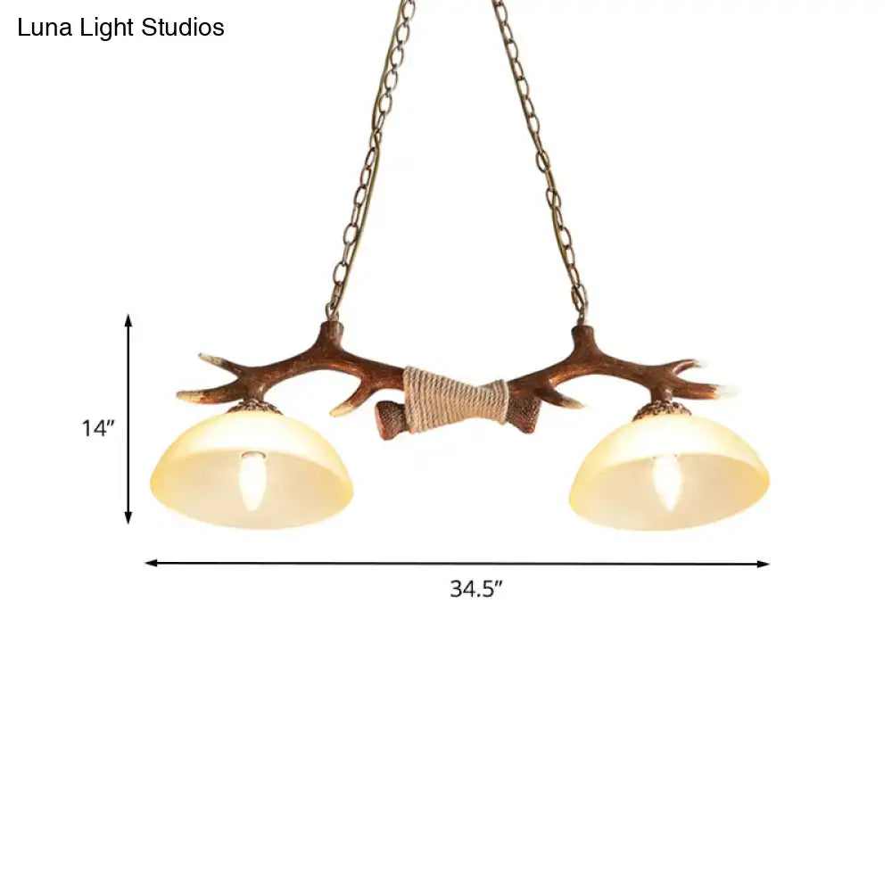 Rustic bronze antler island lamp – dining room traditional suspension