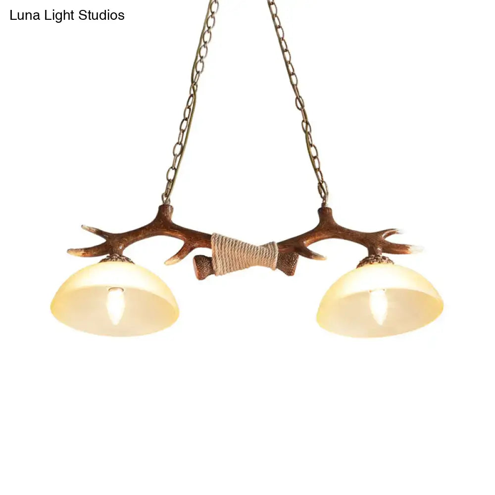 Rustic bronze antler island lamp – dining room traditional suspension