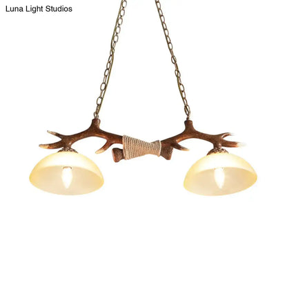 Rustic bronze antler island lamp – dining room traditional suspension
