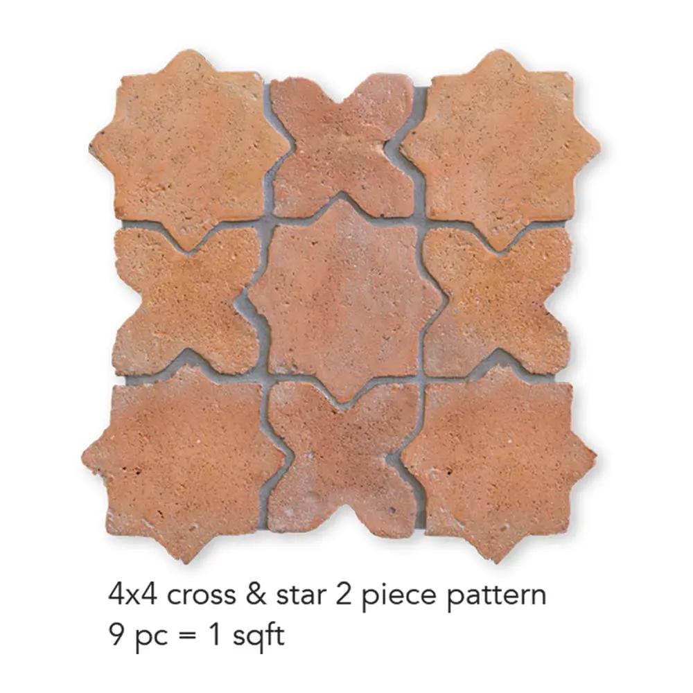 Rustic Cotto Natural Cross Terracotta Tiles 4x4