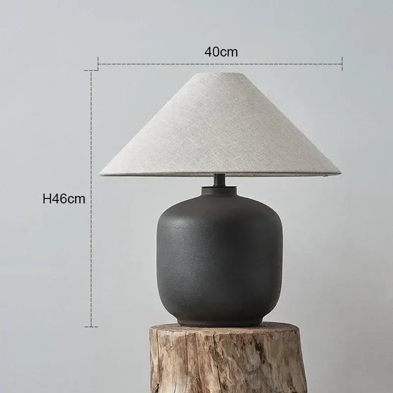 Rustic dark brown ceramic wabi sabi floor lamp living room